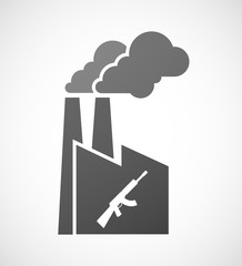 Isolated industrial factory icon with  a machine gun sign