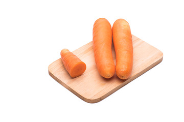 Carrot  on Chopping Board white background