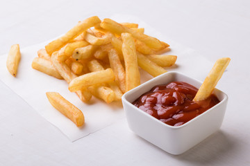 fries with ketchup