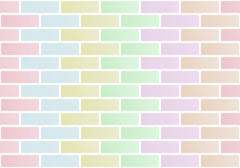 Pastel Colorful Texture Pattern Background Stretcher Bond Brick Style Wallpaper Illustration