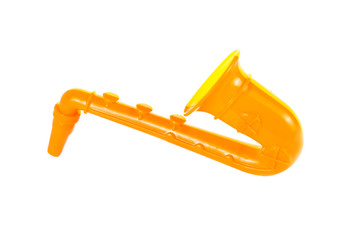orange toy saxophone