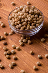 chickpeas in a glass bowl