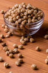 chickpeas in a glass bowl