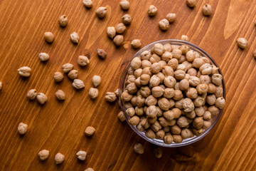 chickpeas in a glass bowl