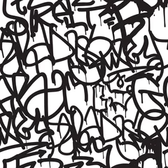 Papier Peint photo Lavable Graffiti Modèle sans couture de fond graffiti