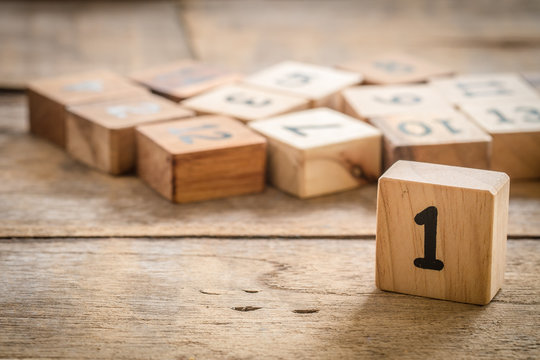 Wooden Blocks With Numbers 1