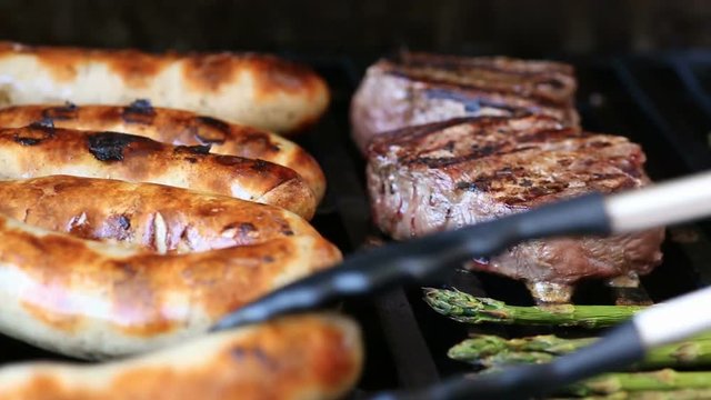 turning around some sausages and tenderloins. summer feelings