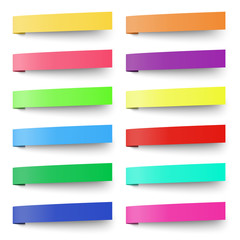 Fototapeta premium Set of color sticky notes, stickers isolated on white background
