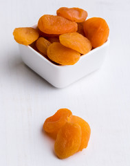 dried peach on white table