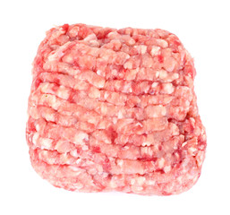 Chopped Meat on White Background
