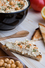 hummus with toast