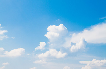 Blue sky with clouds.