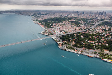 Fototapeta premium Aerial view of Istanbul. Bosphorus Bridge