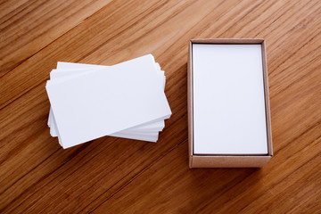 Business card stack with box