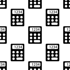 Icono plano patr&oacute;n con calculadora sobre fondo blanco