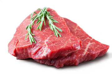 Fresh raw meat with rosemary