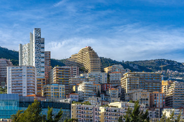 Fototapeta na wymiar Modern and comfortable houses in the Alps in Monaco