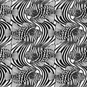 Graphic lion fish pattern