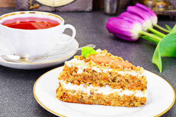 Baking Carrot Cake with Walnuts