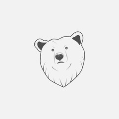 bear icon in grayscale
