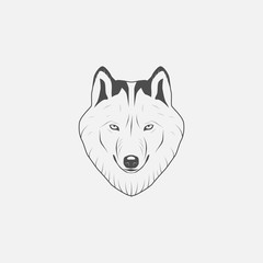 Wolf icon in grayscale