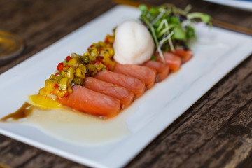 Carpaccio of salmon