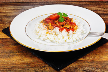 Rice with Canned Fish in Tomato Sauce
