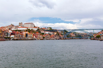 Obraz premium Panoramic view from urban skyline of Oporto city in Portugal
