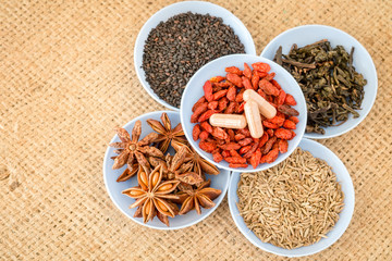 Ingredients for Chinese herbal medicine