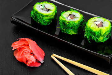 Sushi Roll with Chukoy, Salmon and Cheese