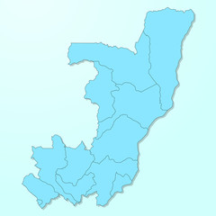 Fototapeta premium Republic of Congo blue map on degraded background vector