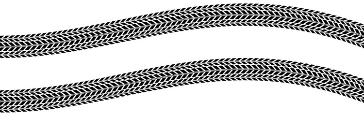 Reifenspuren, Reifenprofil, kurvig