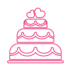 wedding cake love couple pink red icon