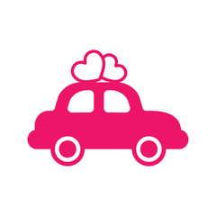 wedding car avto icon red pink