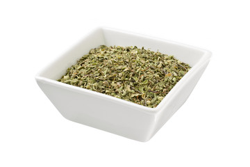 bowl of green tea leaves