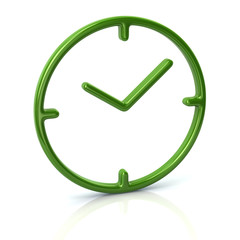 3d illustration of green time icon