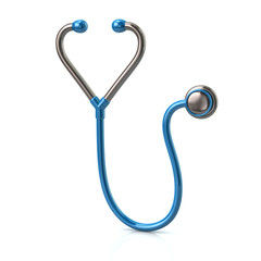 3d illustration of blue stethoscope icon