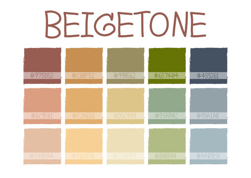 Beigetone Color Tone with Code Vector Illustration