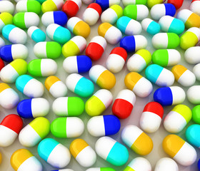 Tablets background. 3D illustration