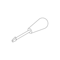 Screwdriver icon, isometric 3d style