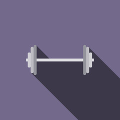 Barbell icon in flat style