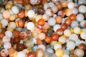 Close up Collage of a variety of beads for Bracelet