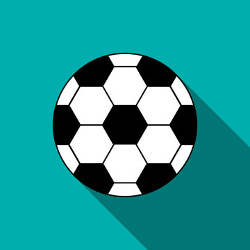 Soccer ball icon in flat style 