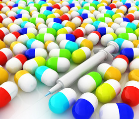 Tablets background. 3D illustration