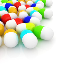 Tablets background with space for your text. 3D illustration