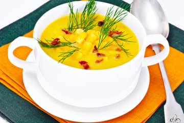Soup of Mashed Potato with Corn