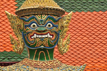 Giant or Yaks-ha at Wat Ph-ra Kaew or The Emerald Buddha temple in Bangkok, Thailand