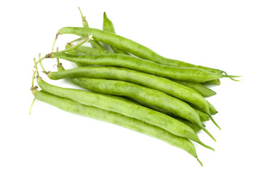green beans on white