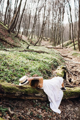 a young person feels pleasure in Green Forest