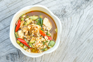 red curry with shrimp no coconut milk Thai call Kang Pa Koong the delicious Thai food.